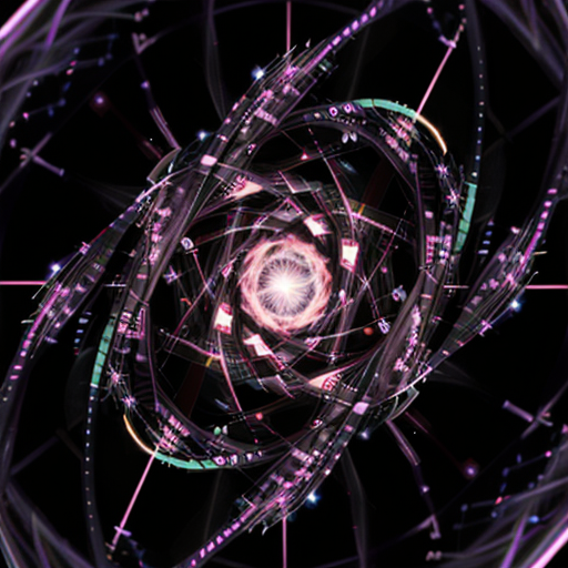 A swirling vortex of data and shimmering code.